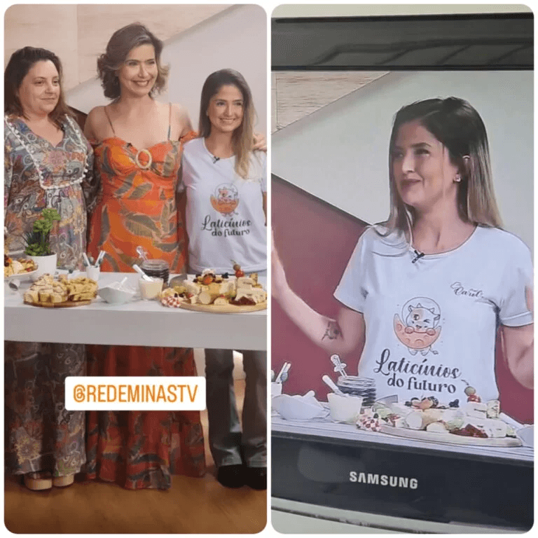 Carol apresentando Laticínios do Futuro na Rede Minas